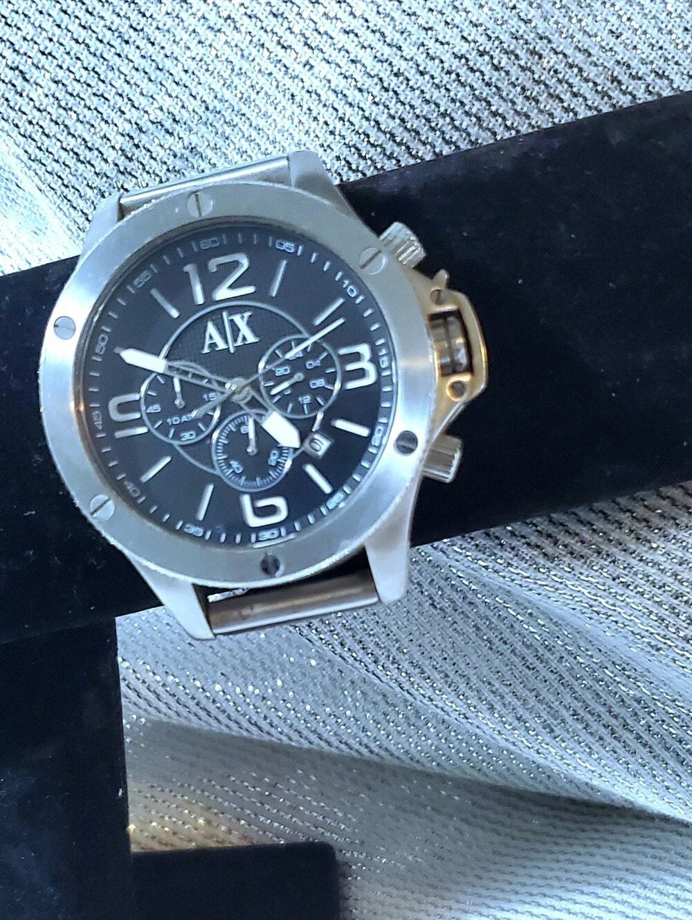 Armani Exchange brushed stainless